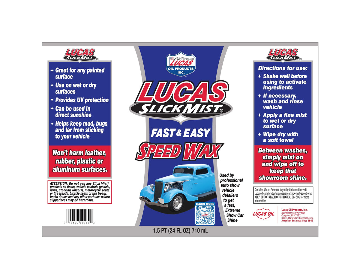 Lucas Oil Slick Mist Speed Wax, Blue, 24 oz, LUC10160