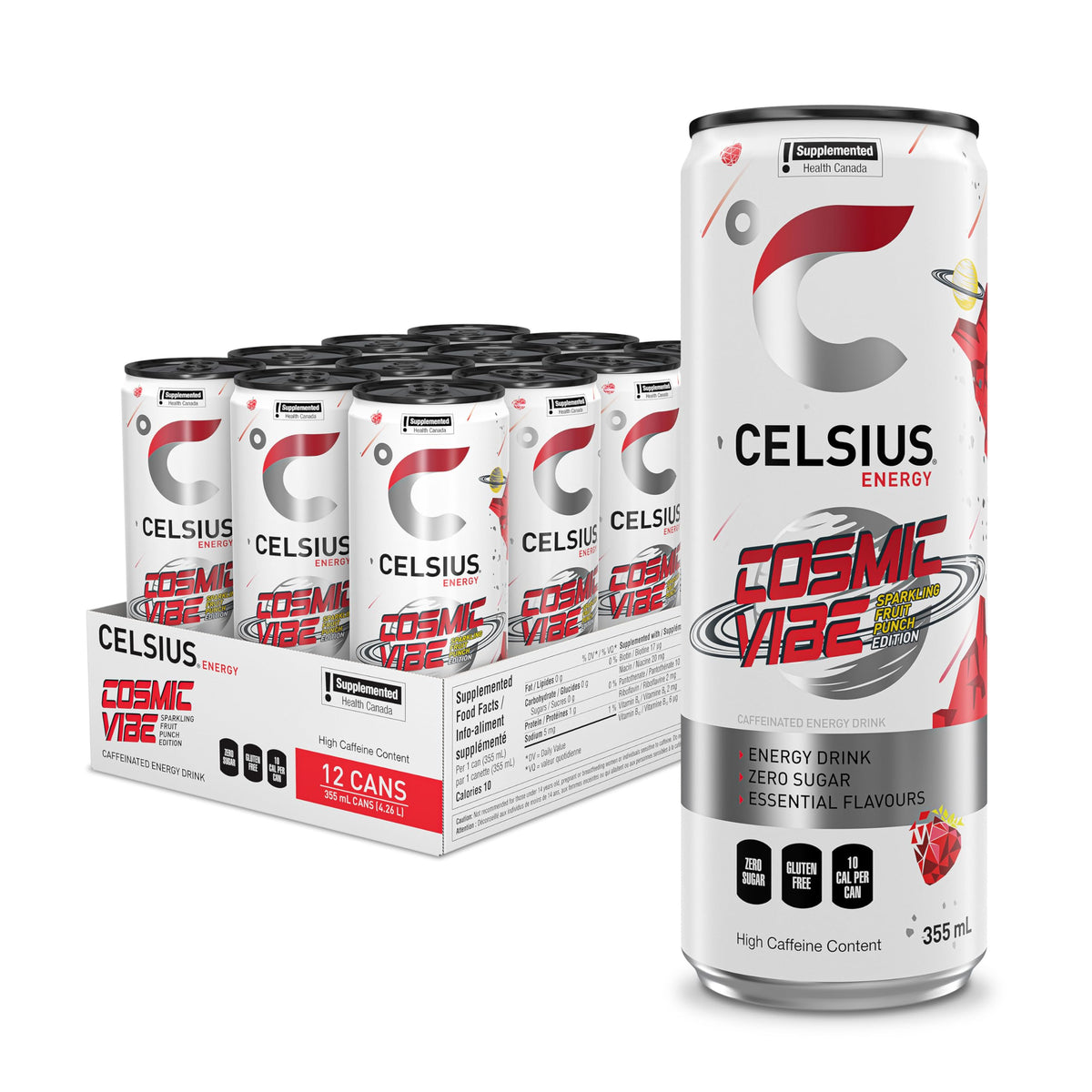 Celsius Sparkling Cosmic Vibe Energy Drink, 355ml, Pack of 12