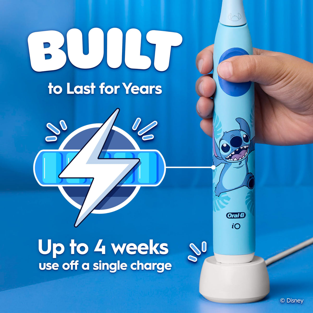Oral-B iO Kids Electric Toothbrush, Stitch, 1 Gentle Care Brush Head