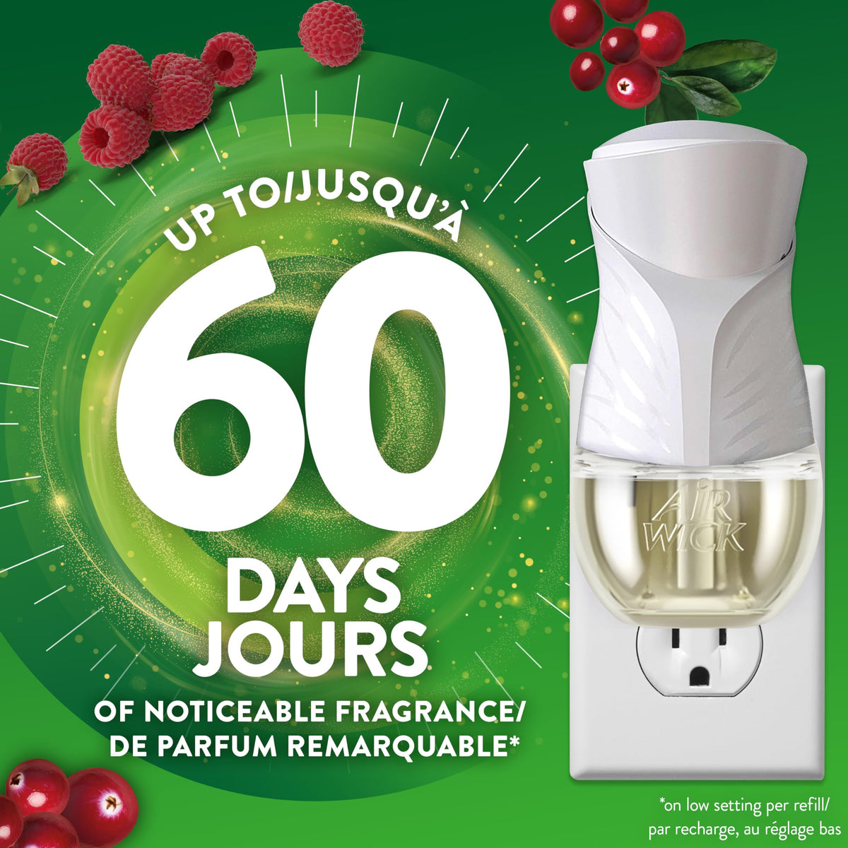 Air Wick Plug In Scented Oil, Wild Berries, 2 Warmers and 5 Refills