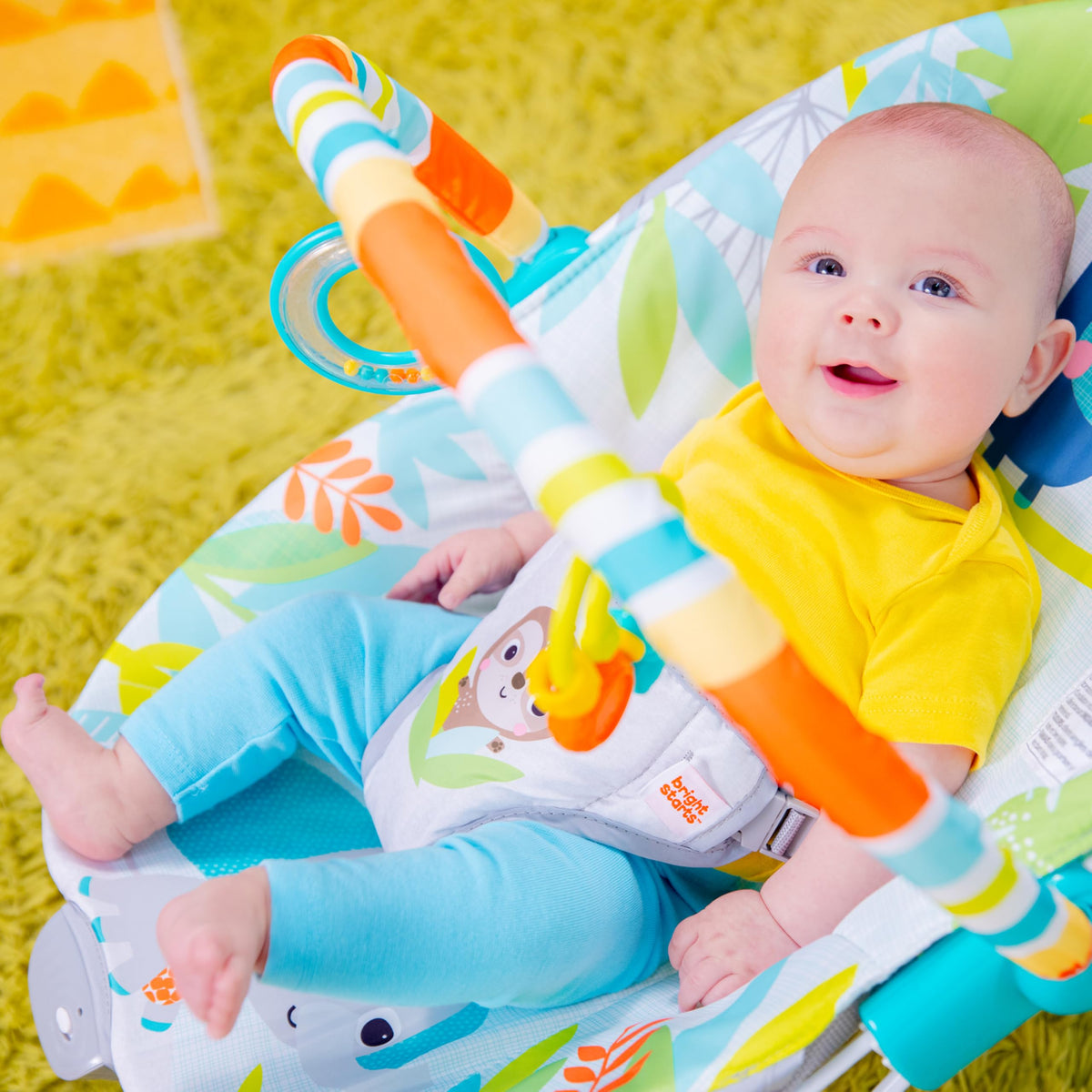 Bright Starts Rainforest Vibes Vibrating Baby Bouncer