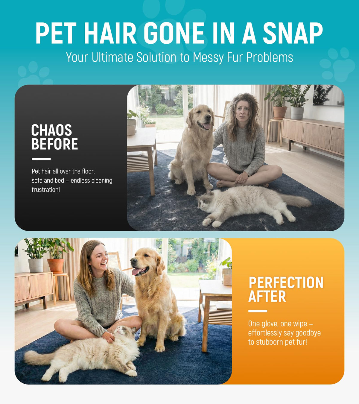 Bispoy Reusable Pet Hair Removal Glove