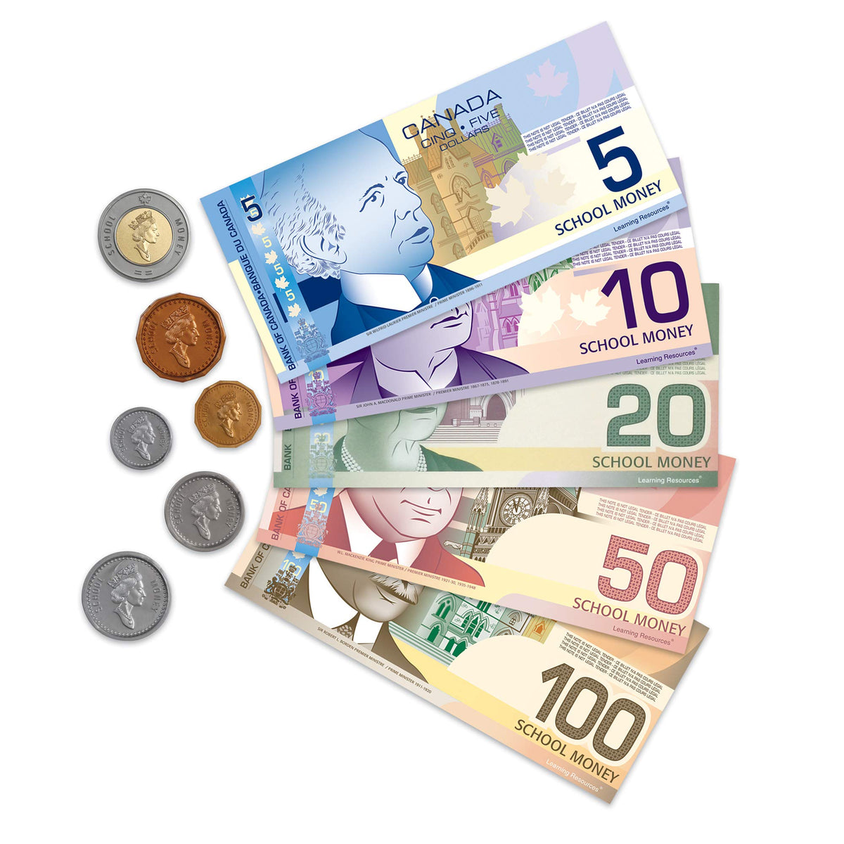 Learning Resources Canadian Currency-X-Change Play Money, 211 Pieces