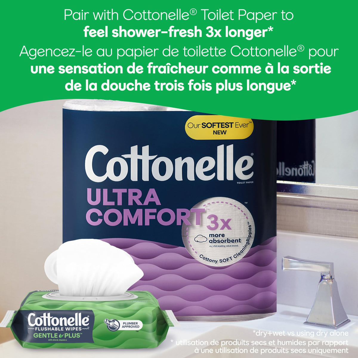 Cottonelle GentlePlus Flushable Wet Wipes, 336 Count