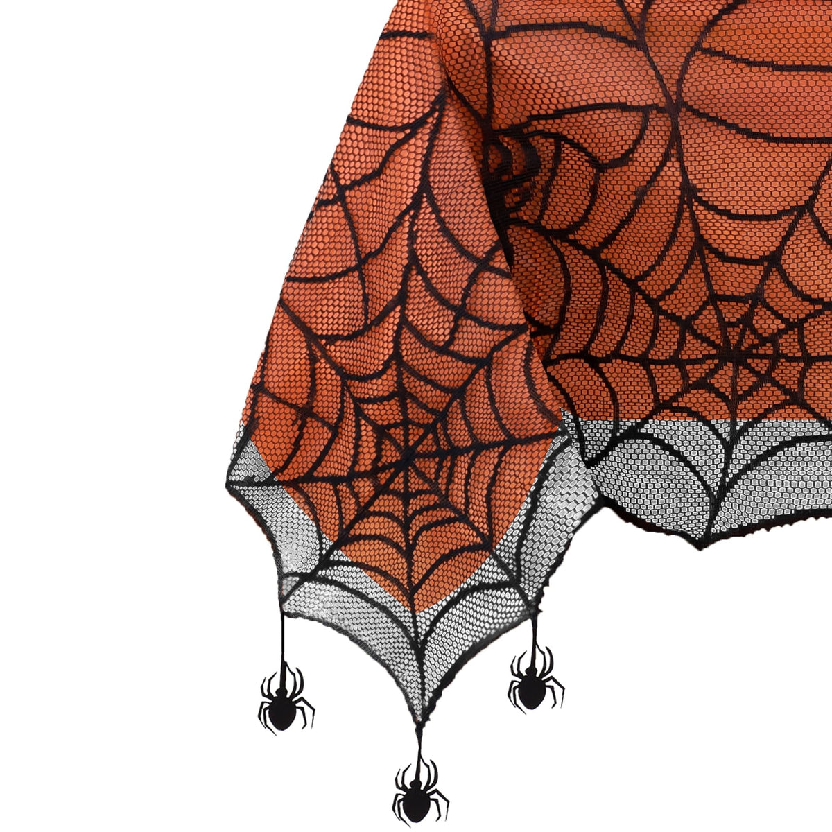 Elrene Home Fashions Spider Lace Tablecloth, Black/Orange, 60x84 Inch