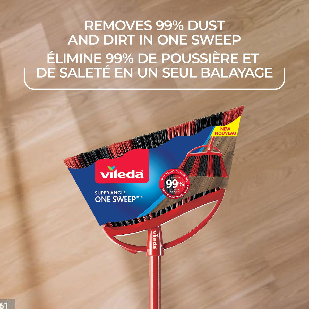 Vileda One Sweep Broom with Step-On Dustpan