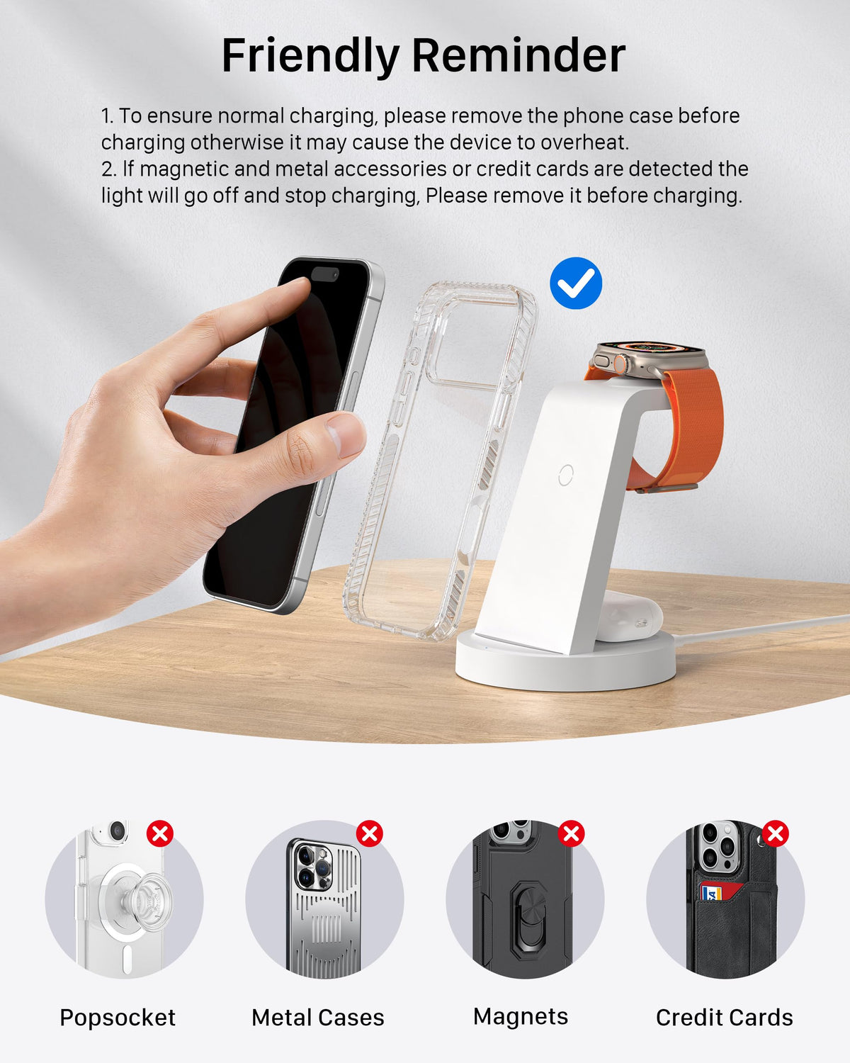 Anlmz 3 in 1 Wireless Charging Station for iPhone and Apple Watch