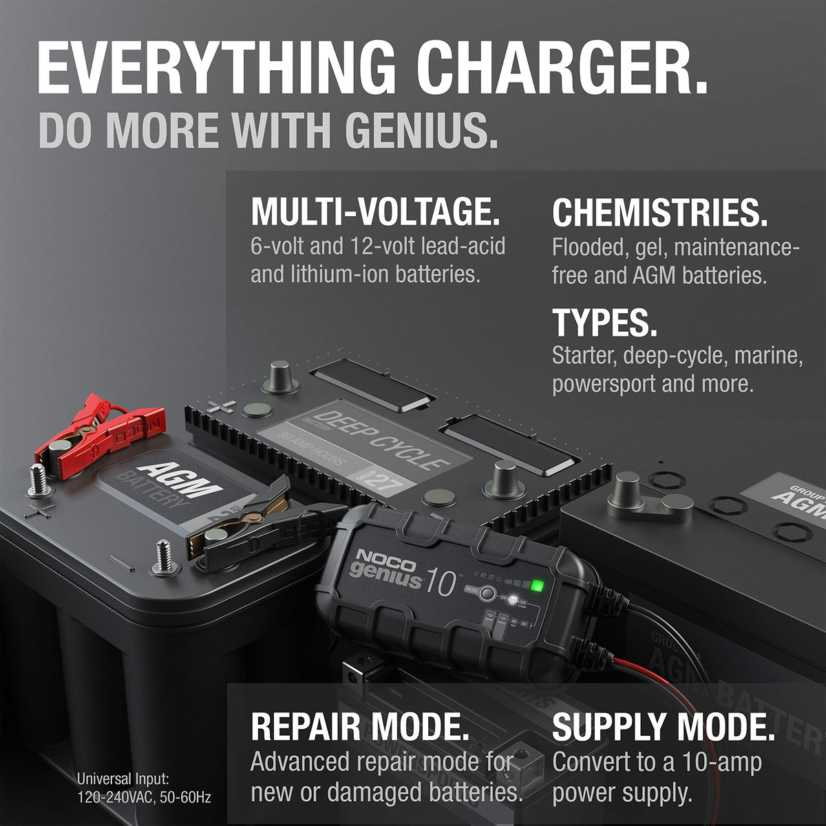 NOCO GENIUS10 10A 6V/12V Smart Battery Charger & Maintainer