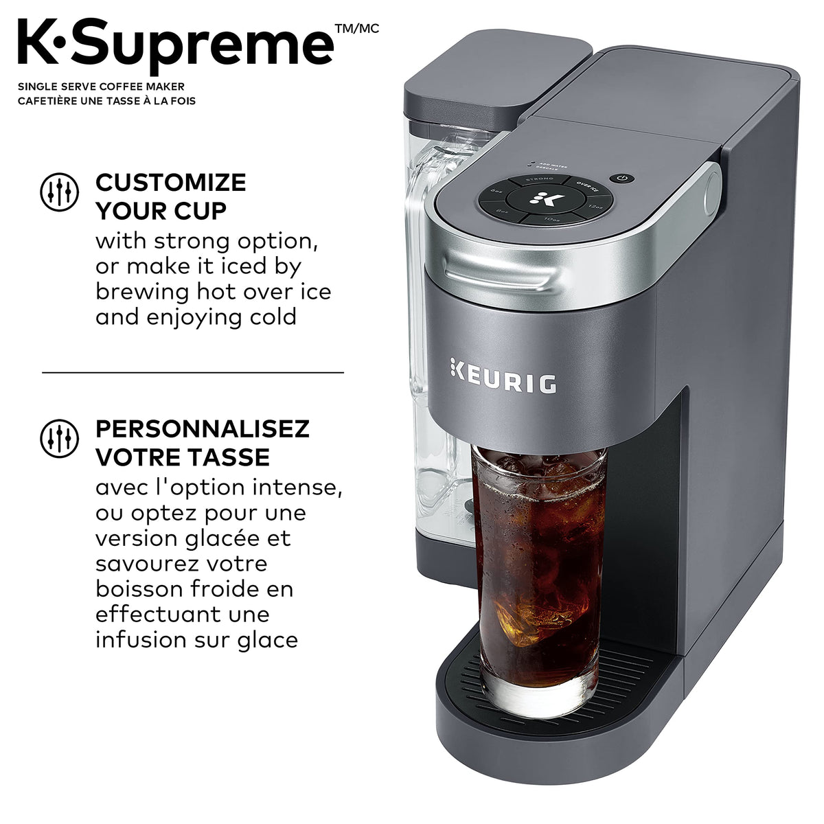Keurig K-Supreme Single Serve Coffee Maker, Grey