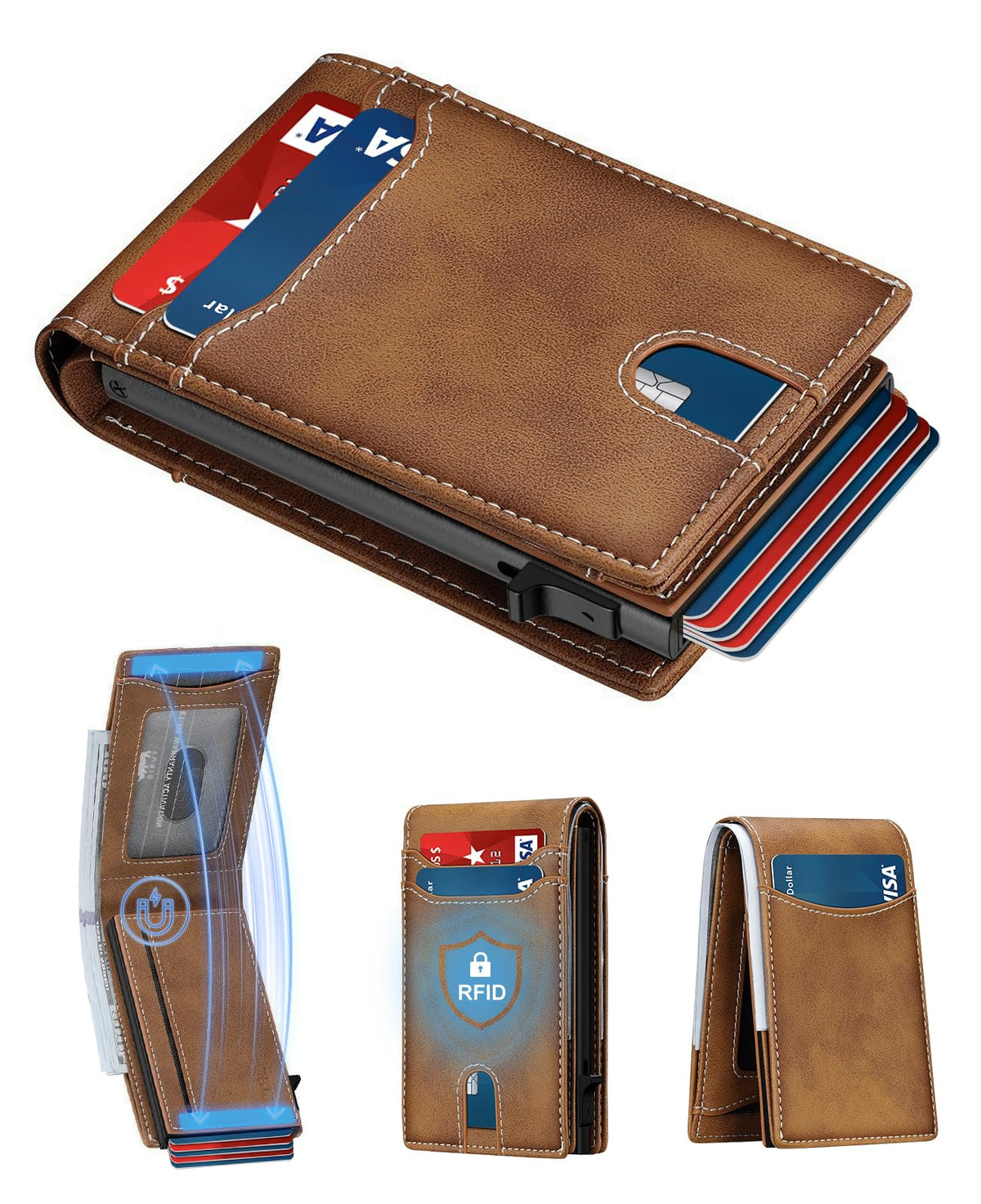 furid Slim Pop Up RFID Wallet with ID Window