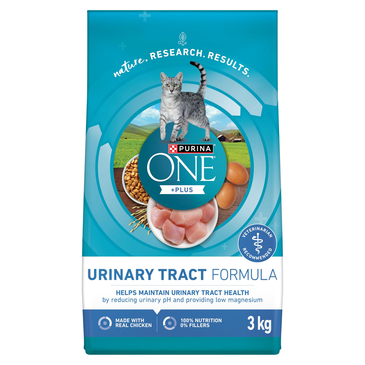 Purina ONE +Plus Urinary Tract Formula Chicken Dry Cat Food, 3 kg