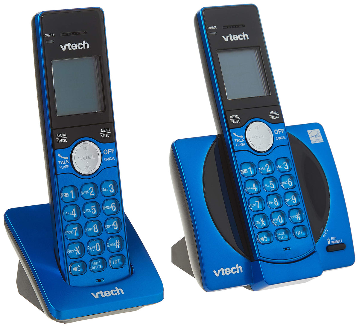 VTech CS6919-25 DECT 6.0 2-Handset Landline Phone, Metallic Blue