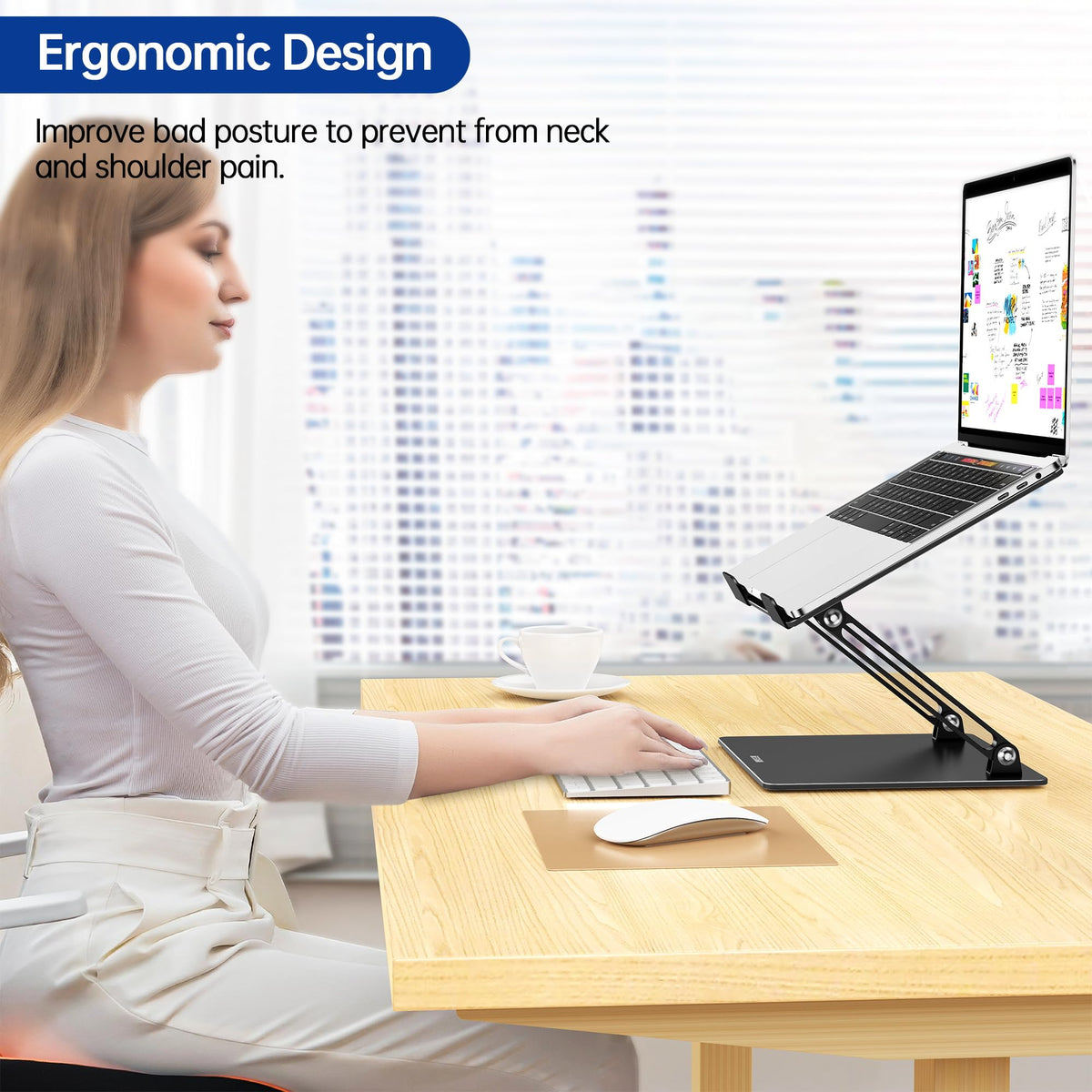 Besign LS10 Laptop Stand for Desk, Black