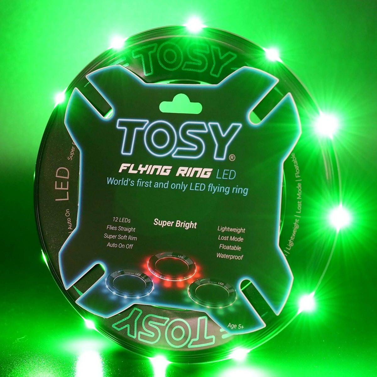 TOSY LED Flying Ring, 12 LEDs, Green