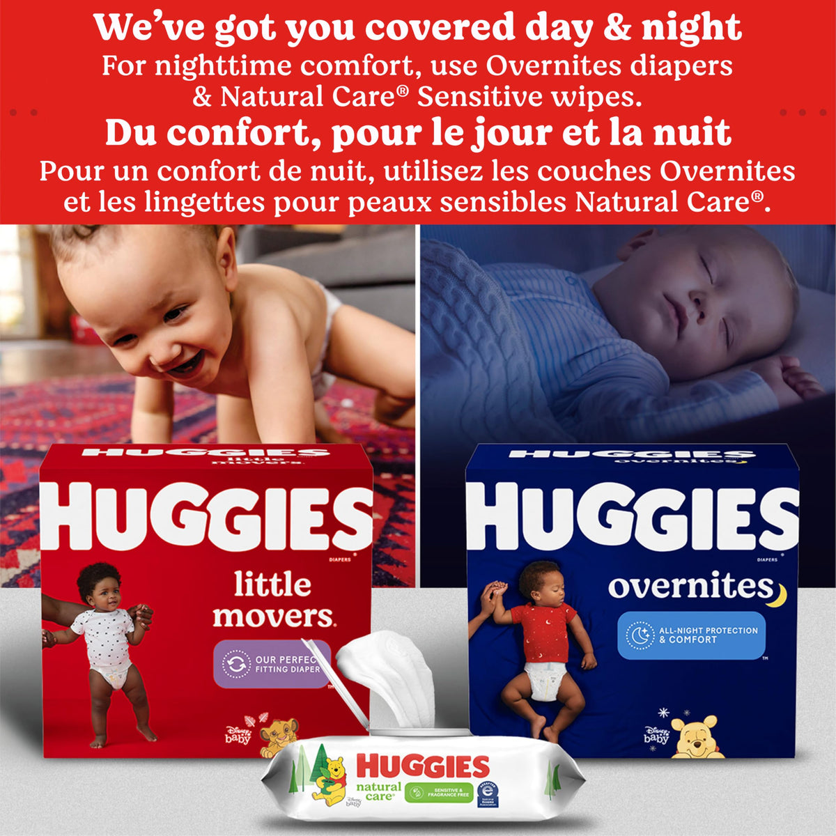 Huggies Overnites Overnight Diapers, Size 3 (16-28 lbs), 66 Count