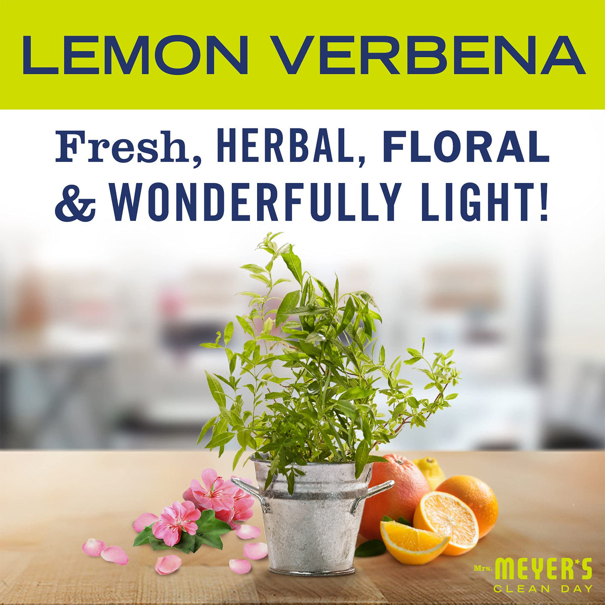 Mrs. Meyer's Multi-Surface Cleaner, Lemon Verbena, 473 mL, 4 Pack