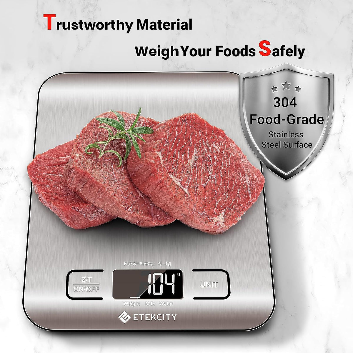 Etekcity Digital Kitchen Scale, Small, Stainless Steel