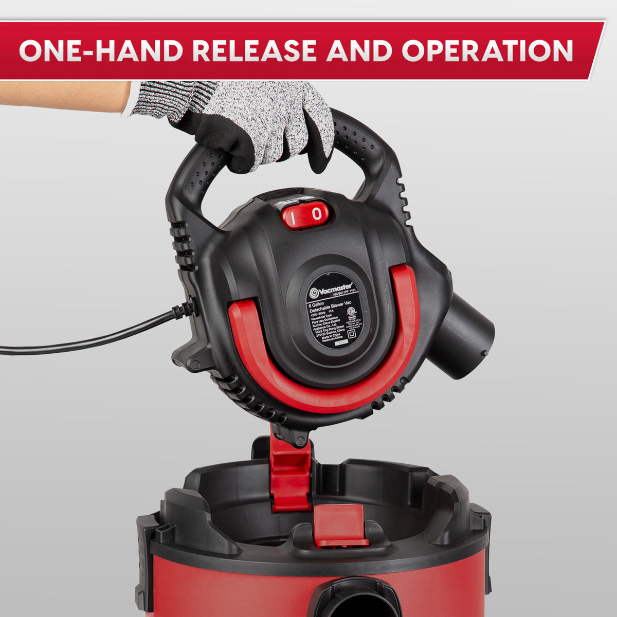 Vacmaster VBVB611PF 6 Gal Wet/Dry Vac with Detachable Blower