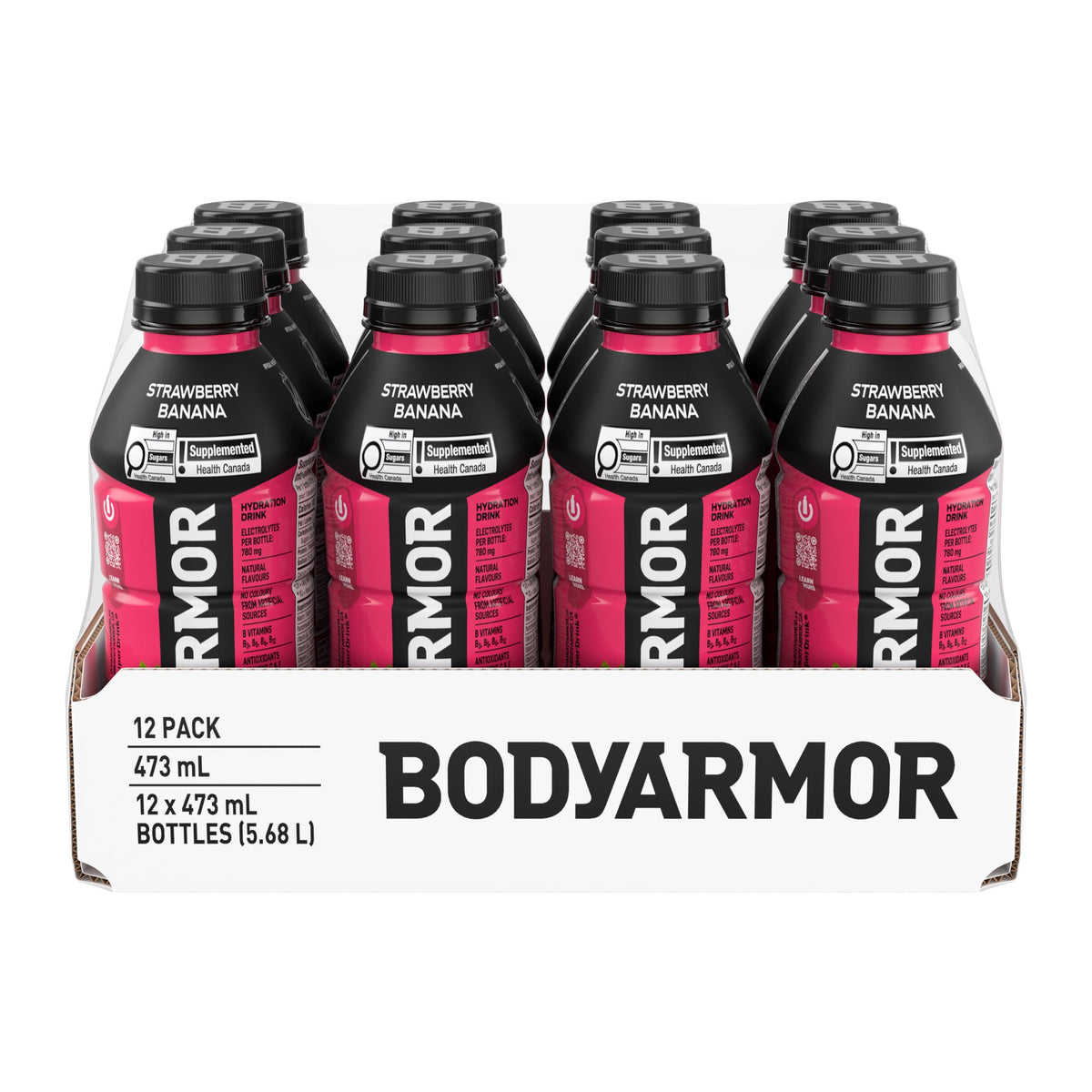BodyArmor SuperDrink Strawberry Banana, 473mL, 12 Pack