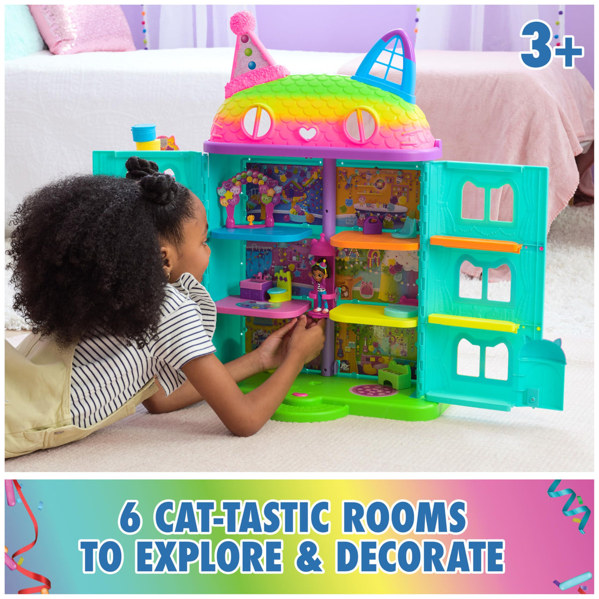DreamWorks Gabby's Dollhouse, 14 Piece Celebration Dollhouse, 25 Inch