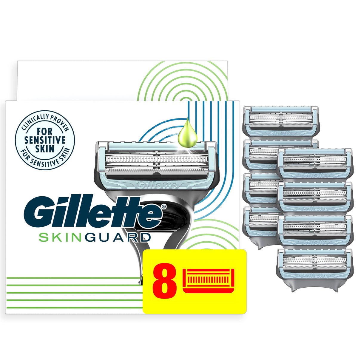 Gillette Skinguard Men's Razor Blade Refills, 8 Refills
