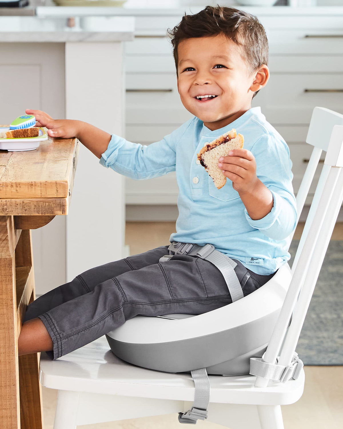 Skip Hop Booster Seat for Dining Table, Grey/White