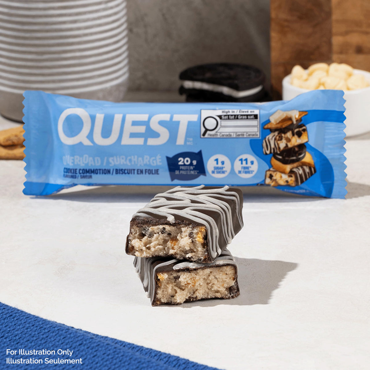 Quest Nutrition Overload Protein Bar, Cookie Commotion, 12 Count