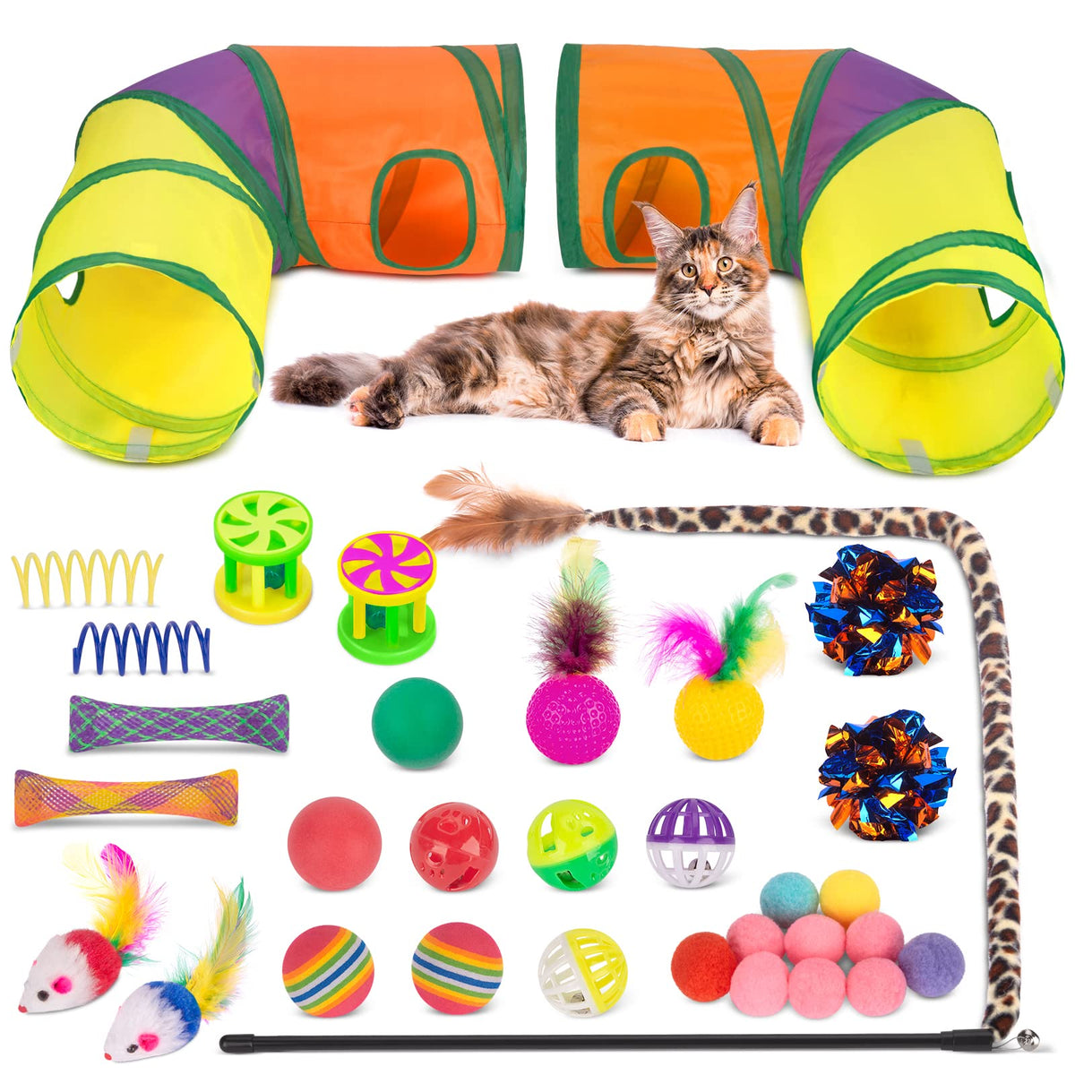 Retro Shaw Cat Toys Set, 33 Pack