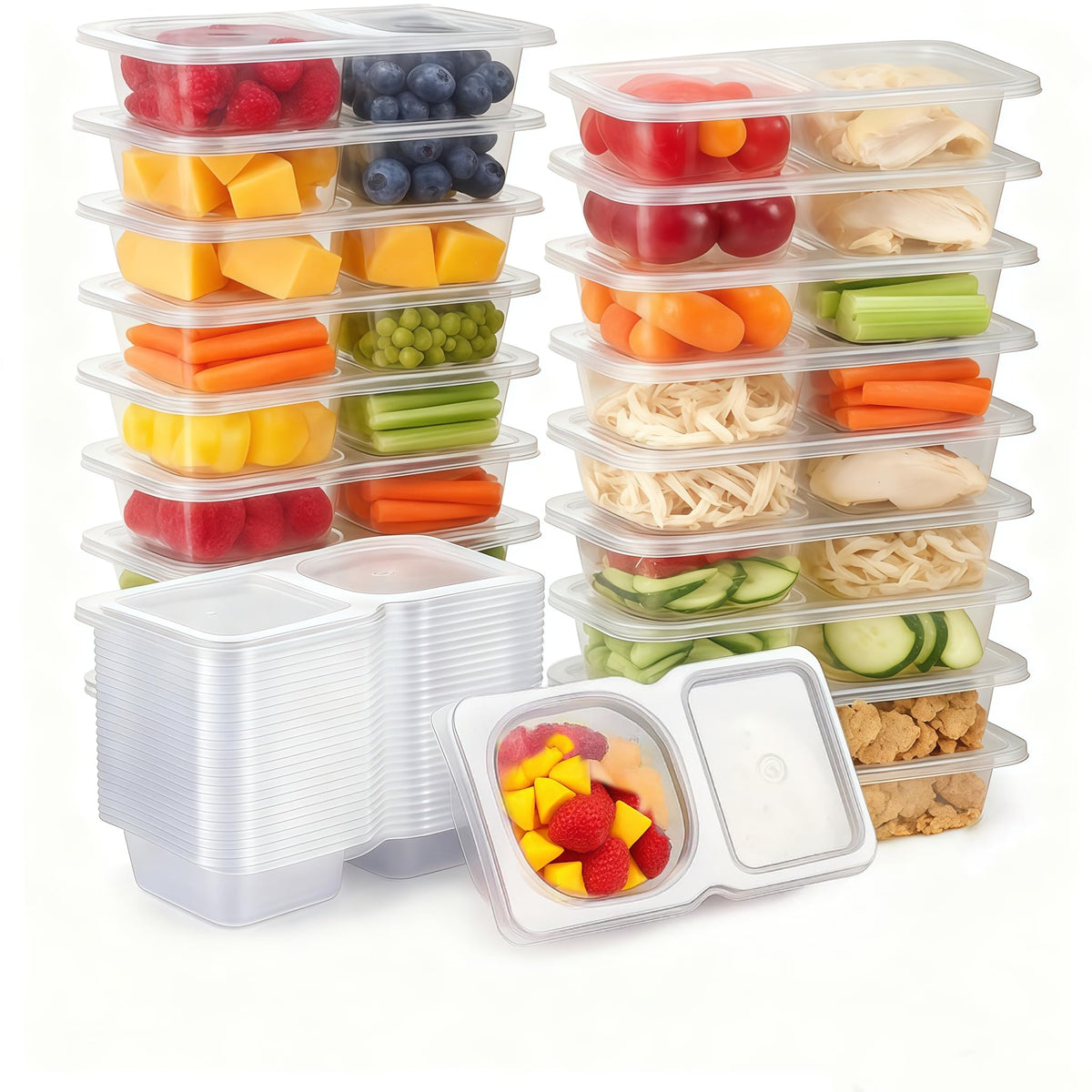 Pure Future Two-Compartment Snack Containers, 20-Pack