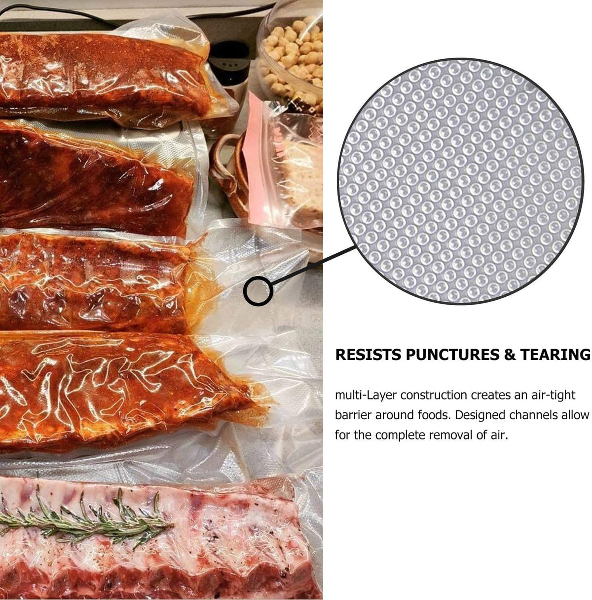 Geniusidea Vacuum Sealer Bag Rolls, 8 in x 50 ft, 2-Pack