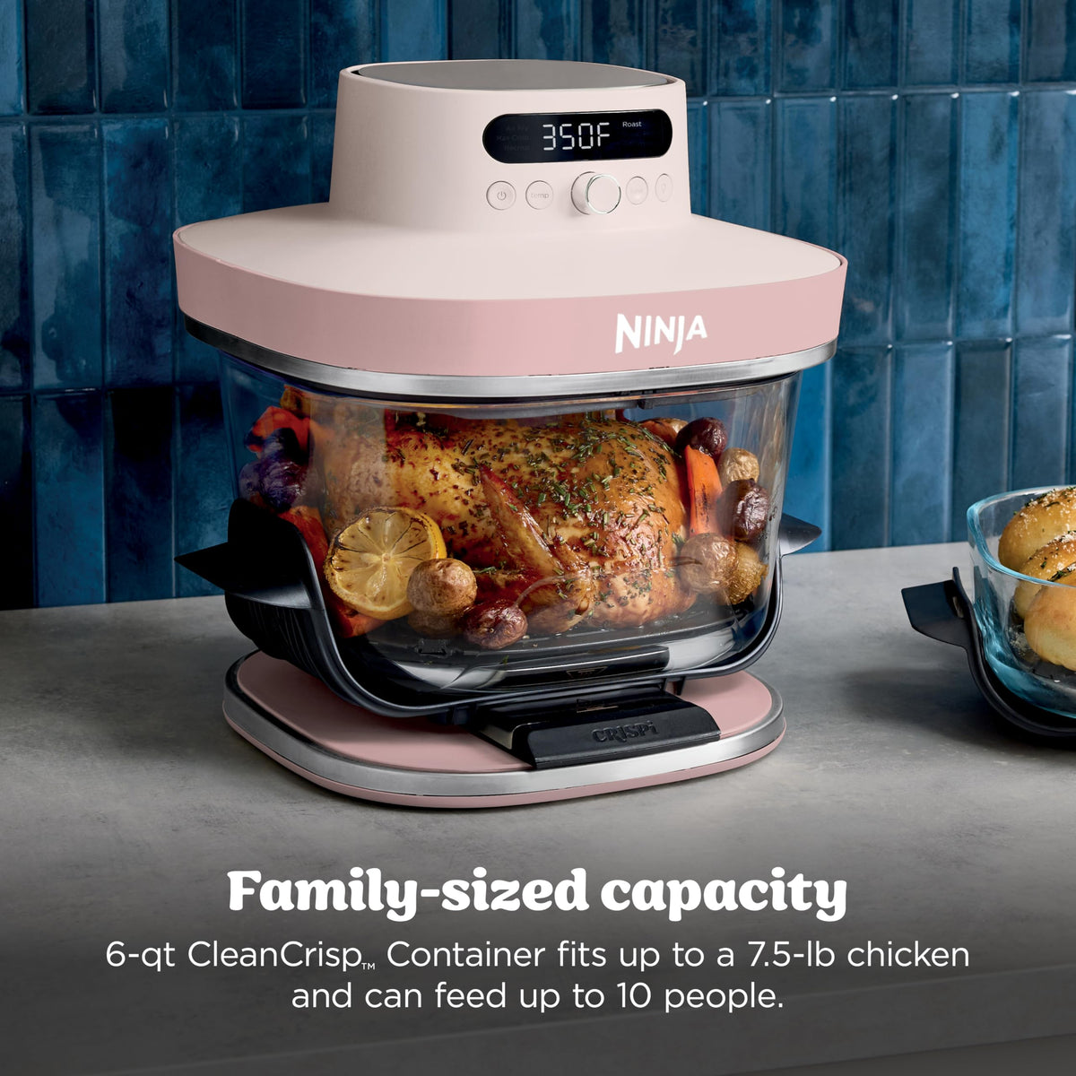 Ninja Crispi Pro Glass Air Fryer, 6-in-1, Rose (AS101CRS)