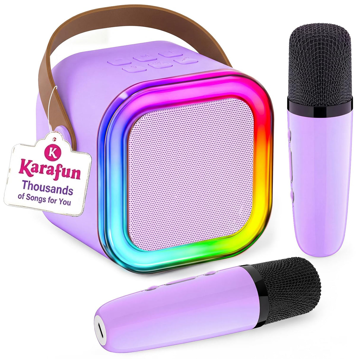 IROO Kids' Mini Karaoke Machine with 2 Wireless Mics, Purple