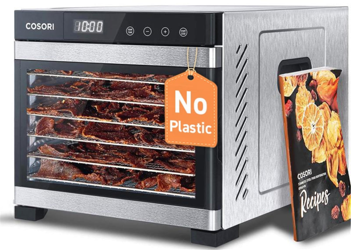 Cosori Food Dehydrator with 6 Stainless Steel Trays, Silver