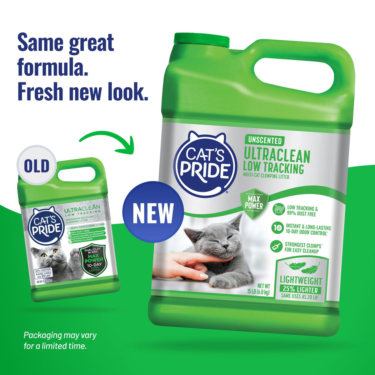 Cat's Pride Max Power UltraClean Clumping Litter, Unscented, 15 Pounds