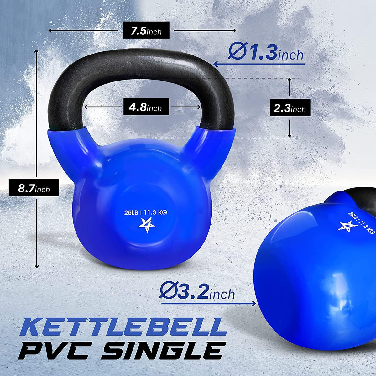 Yes4All Vinyl Coated Kettlebell, 25 lbs