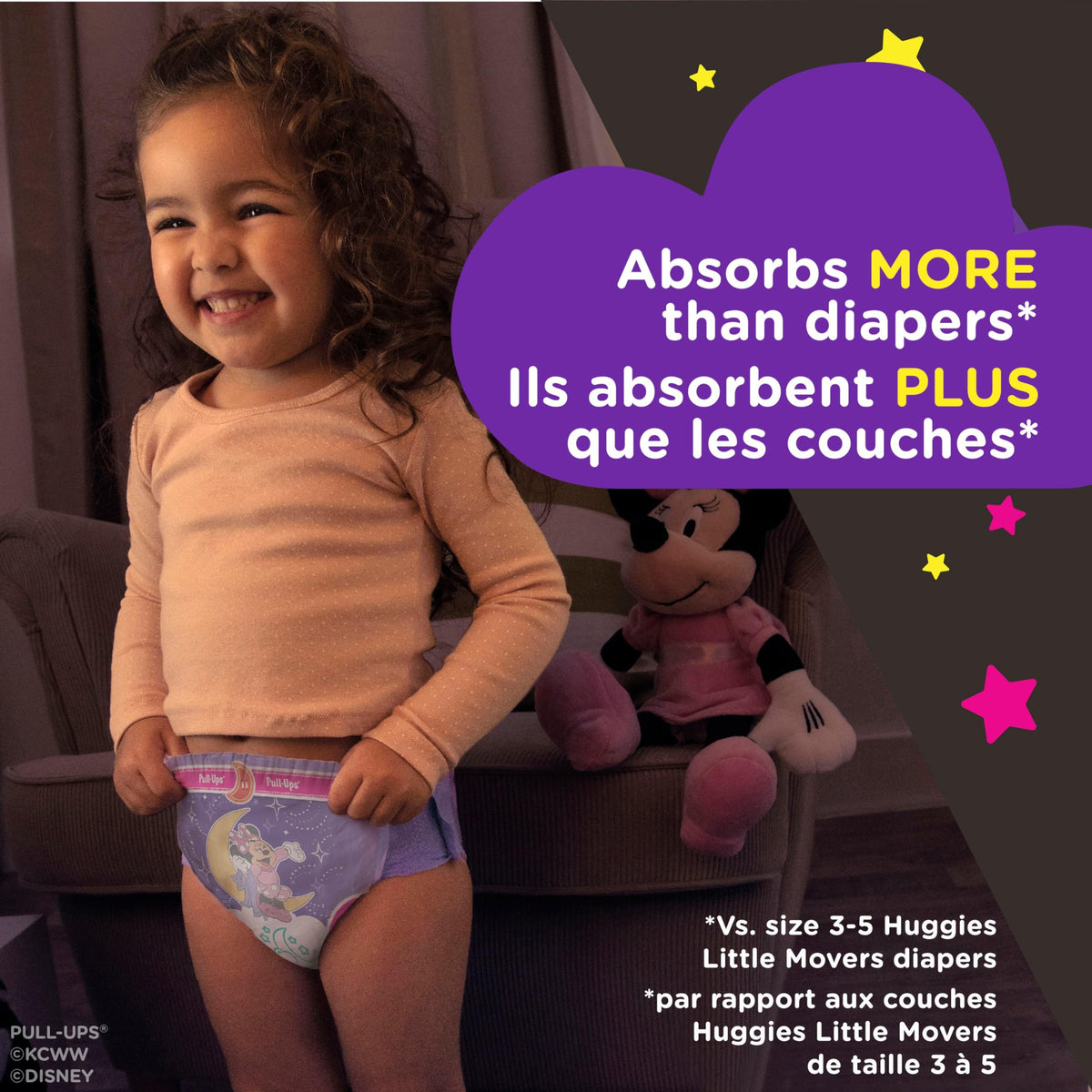 Pull-Ups Girls' Night-Time Potty Training Pants, 5T-6T, 44 Count