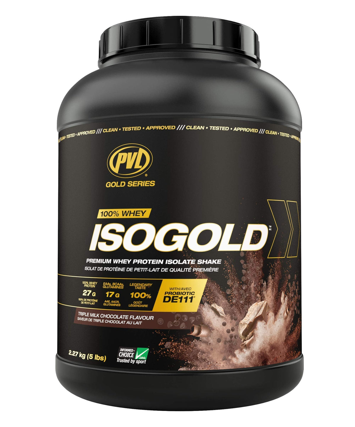 PVL Isogold Grass Fed Isolate Whey Protein, Chocolate, 2.27 kg