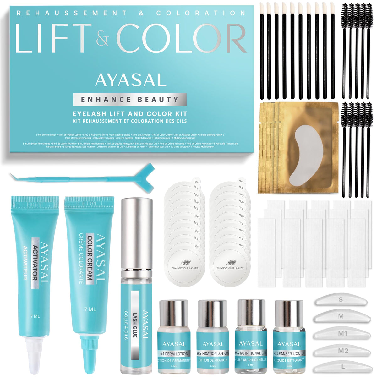 Ayasal Lash Lift and Coloring Kit, Thio-Free