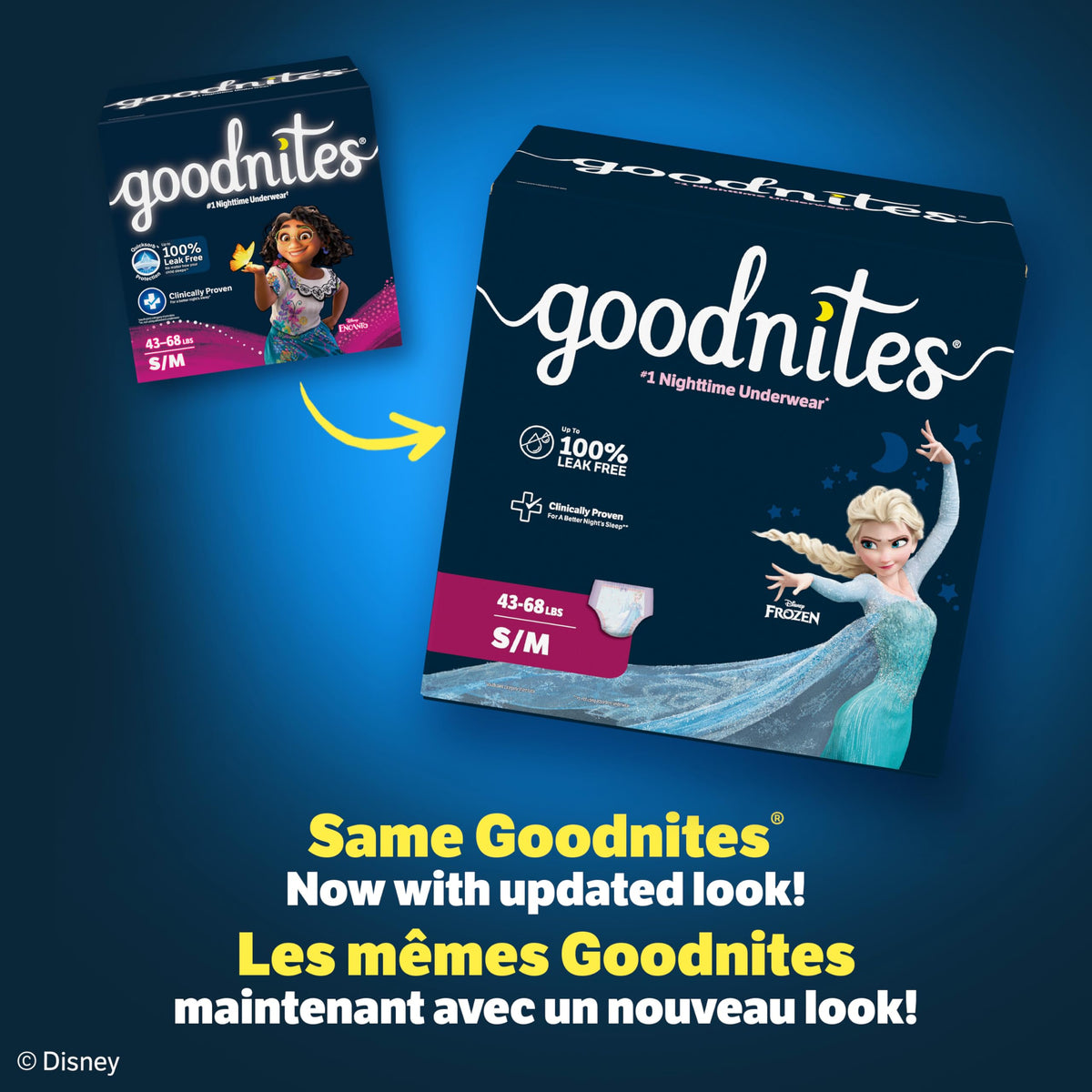 Huggies Goodnites Girls Bedwetting Underwear, Size S/M, 44 Count