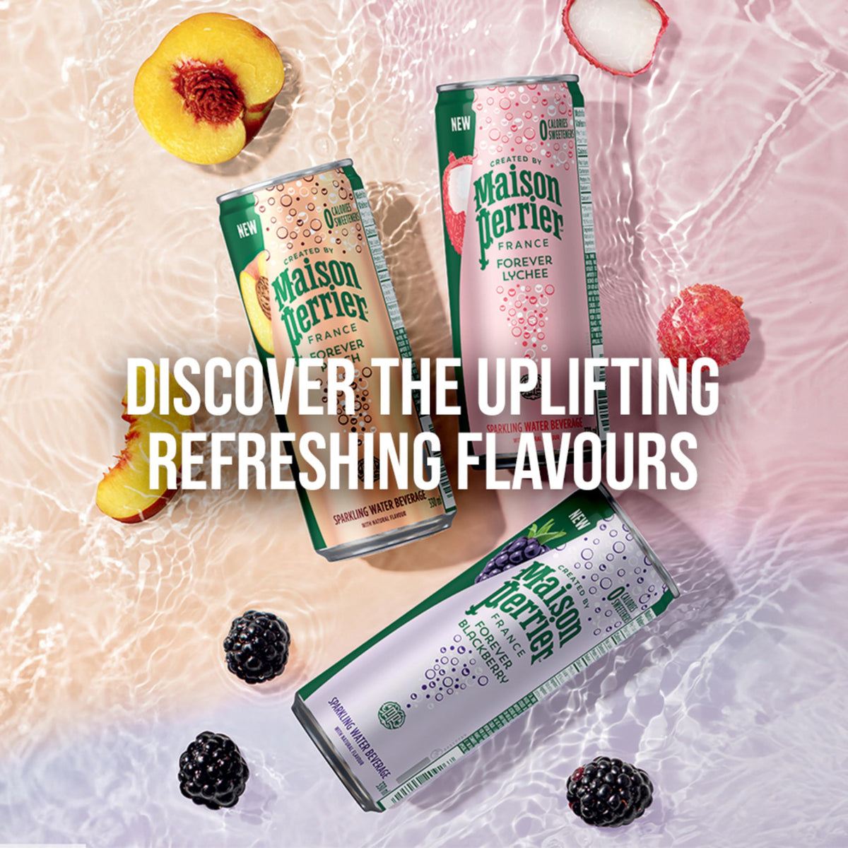 Maison Perrier Forever Raspberry Rose Sparkling Water, 24 x 330 ml