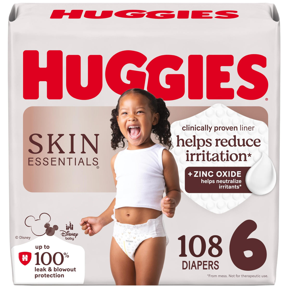 Huggies Skin Essentials Baby Diapers, Size 6 (35+ lbs), 108 Count