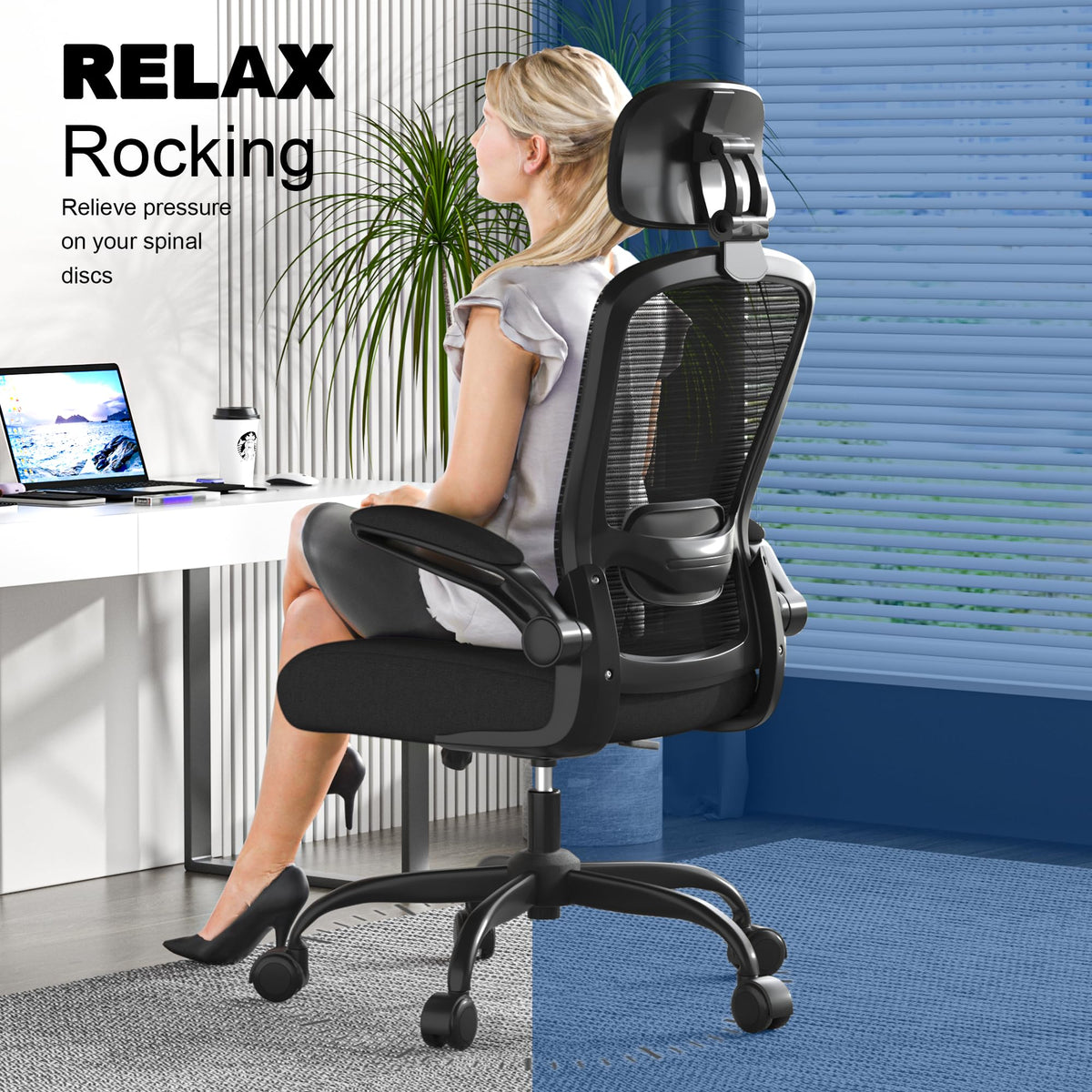 Mimoglad High Back Ergonomic Office Chair, Black