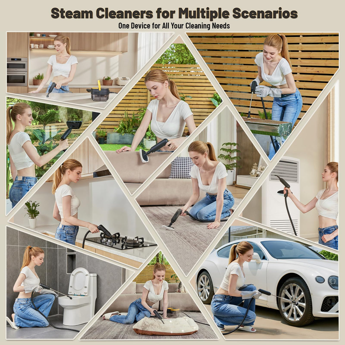 Gautye Steam Cleaner with 15 Accessories