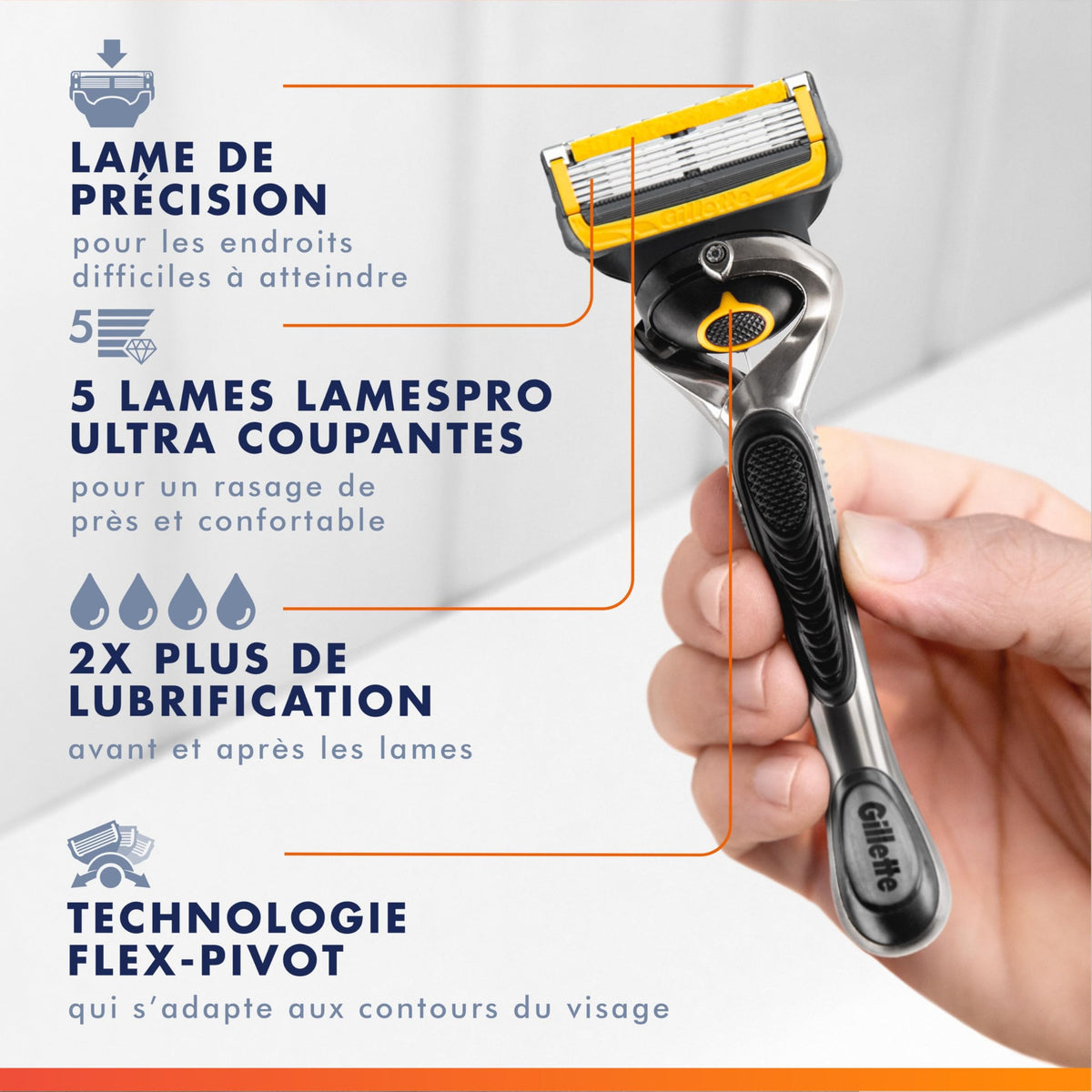 Gillette ProGlide Shield Men's Razor, 1 Handle and 4 Refills