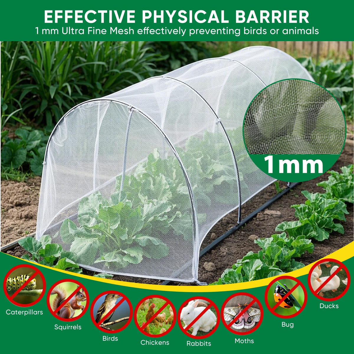 Ultra Fine Insect Mesh Garden Netting, 3 m x 15 m