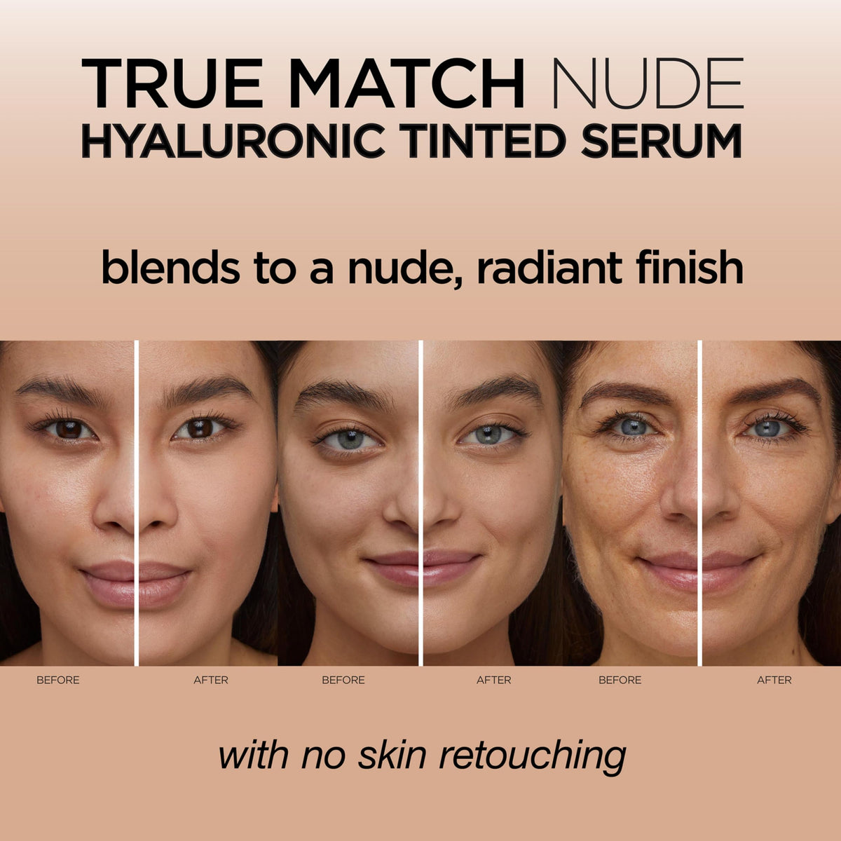 L'Oréal Paris True Match Nude Hyaluronic Foundation, Light, 30 mL