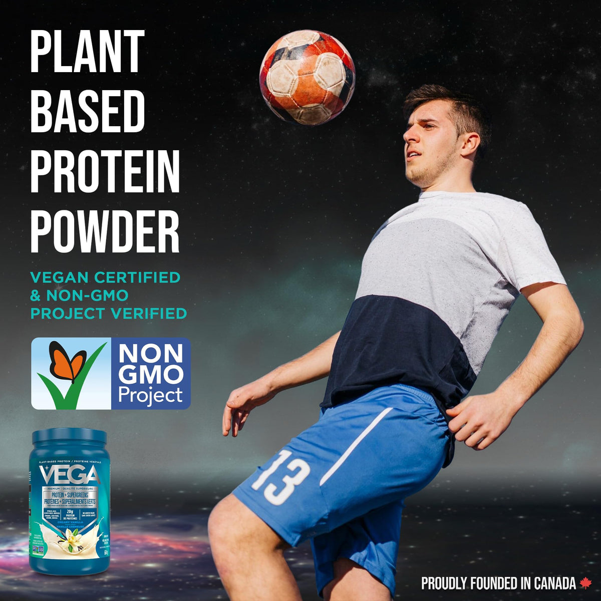 Vega Protein + Supergreens Plant-Based Protein, Vanilla, 614 g