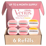 Gillette Venus ComfortGlide White Tea and Olay Razor Refills, 6 Count