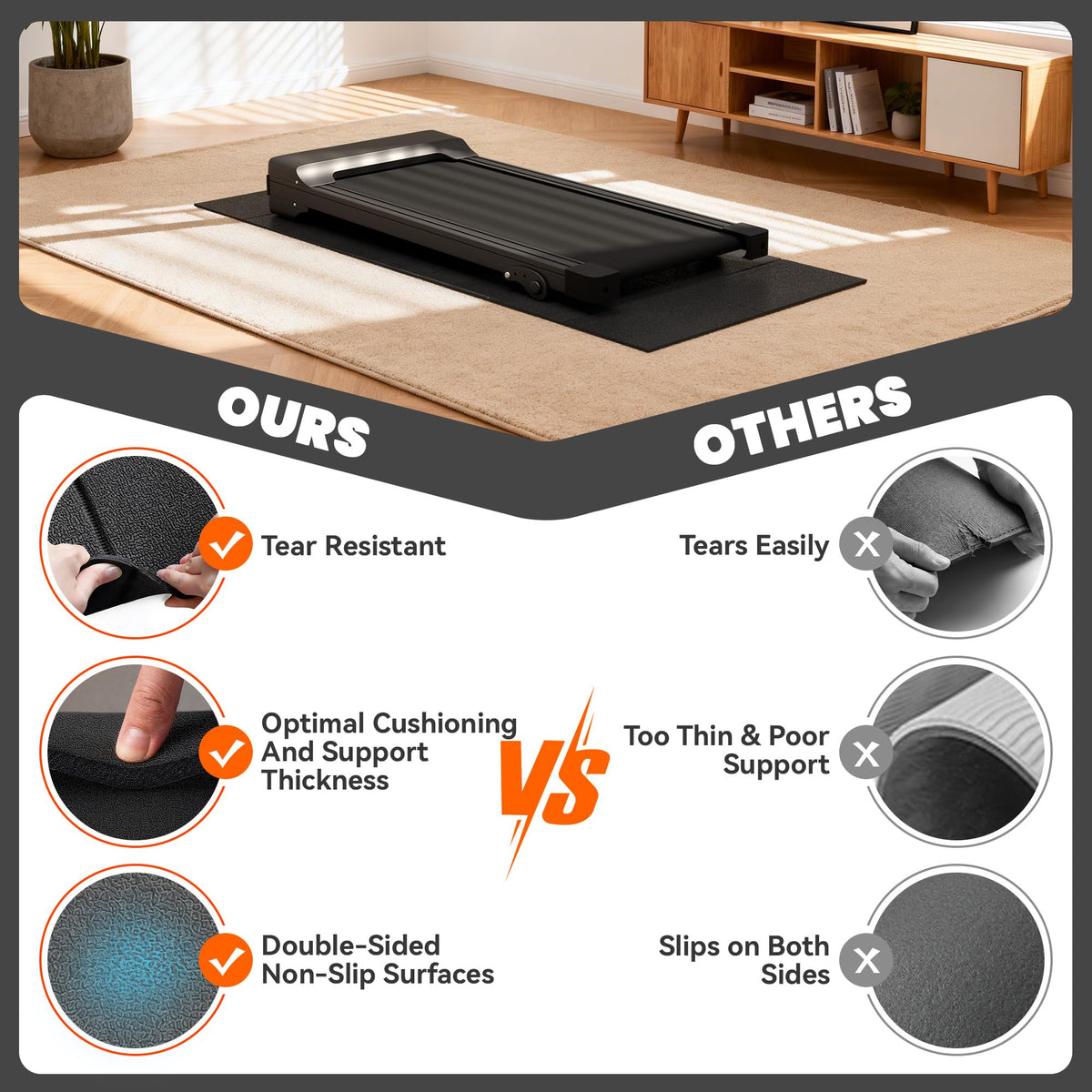 Stepwaver High Density Treadmill Mat, 1/4"