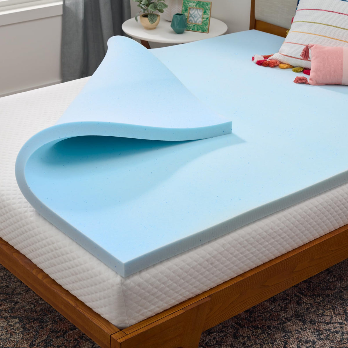 Linenspa 2 Inch Gel Memory Foam Mattress Topper, Twin XL